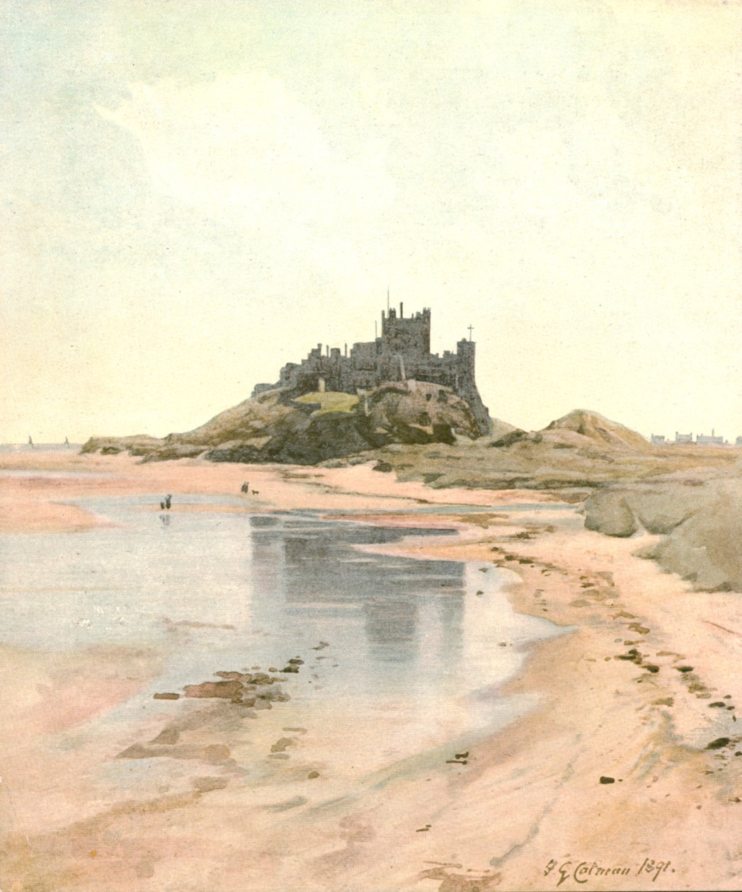 Zamek Bamborough, 1891, ok. 1900. autorstwa Unbekannt