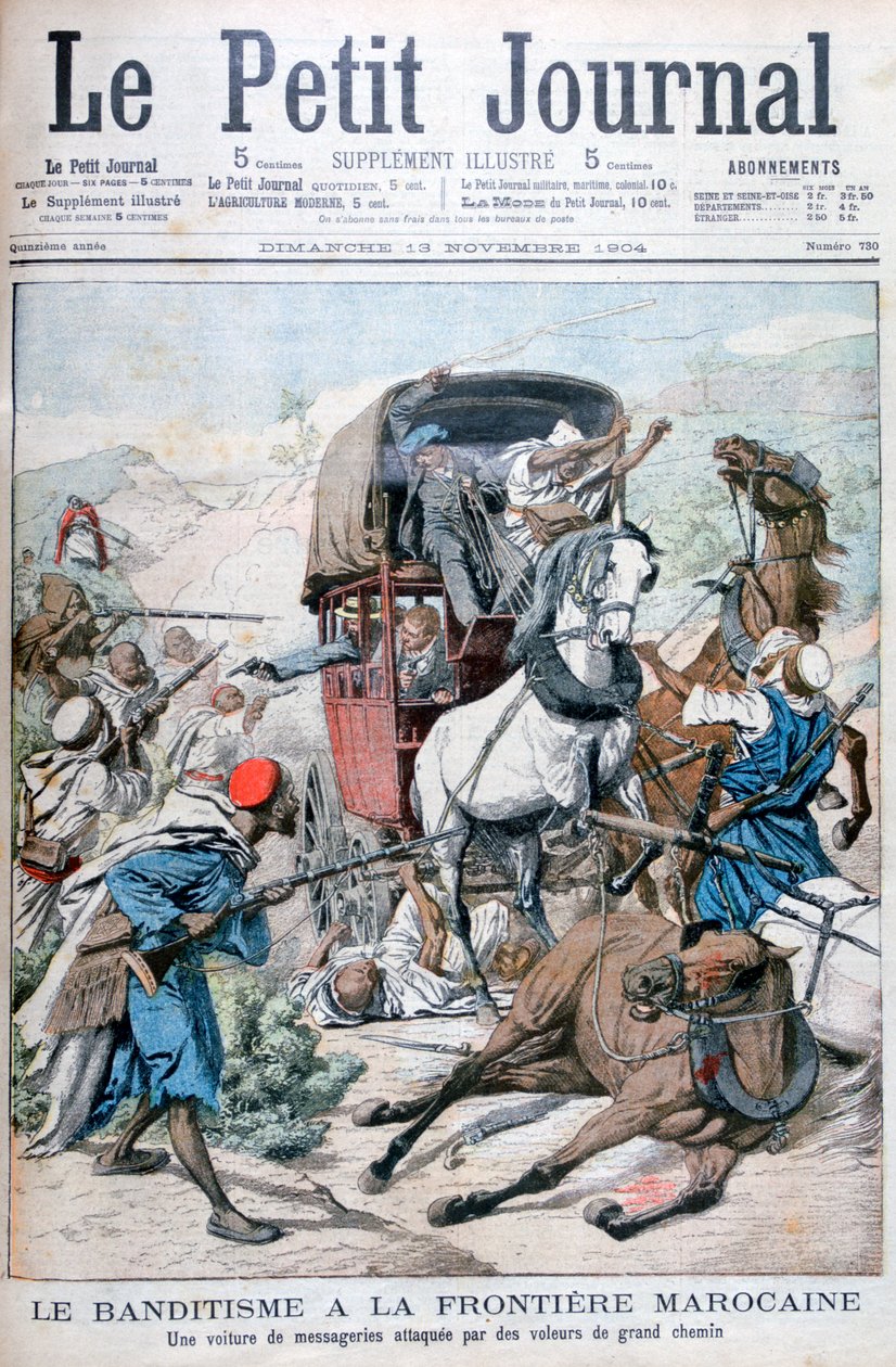 Bandyci atakujący pocztę na granicy marokańskiej, 1904 autorstwa Unbekannt