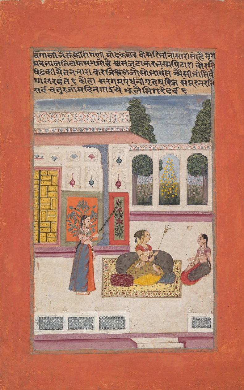 Bangali Ragini: Folio z serii ragamala Garland of Musical Modes , 1709. autorstwa Unbekannt