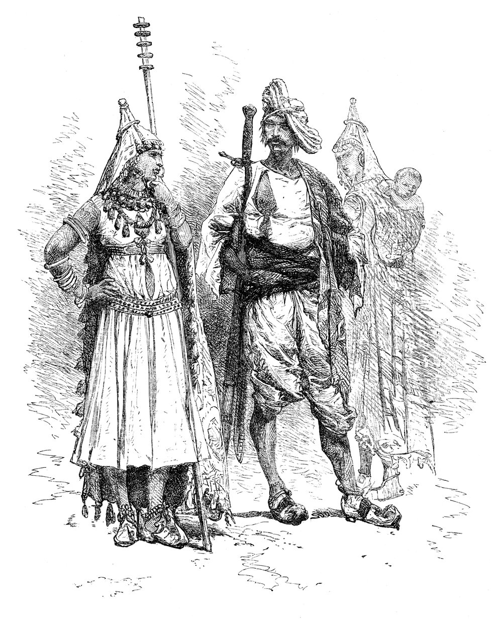 Banjari mężczyźni i kobiety, Orissa, Indie, 1895 autorstwa Unbekannt