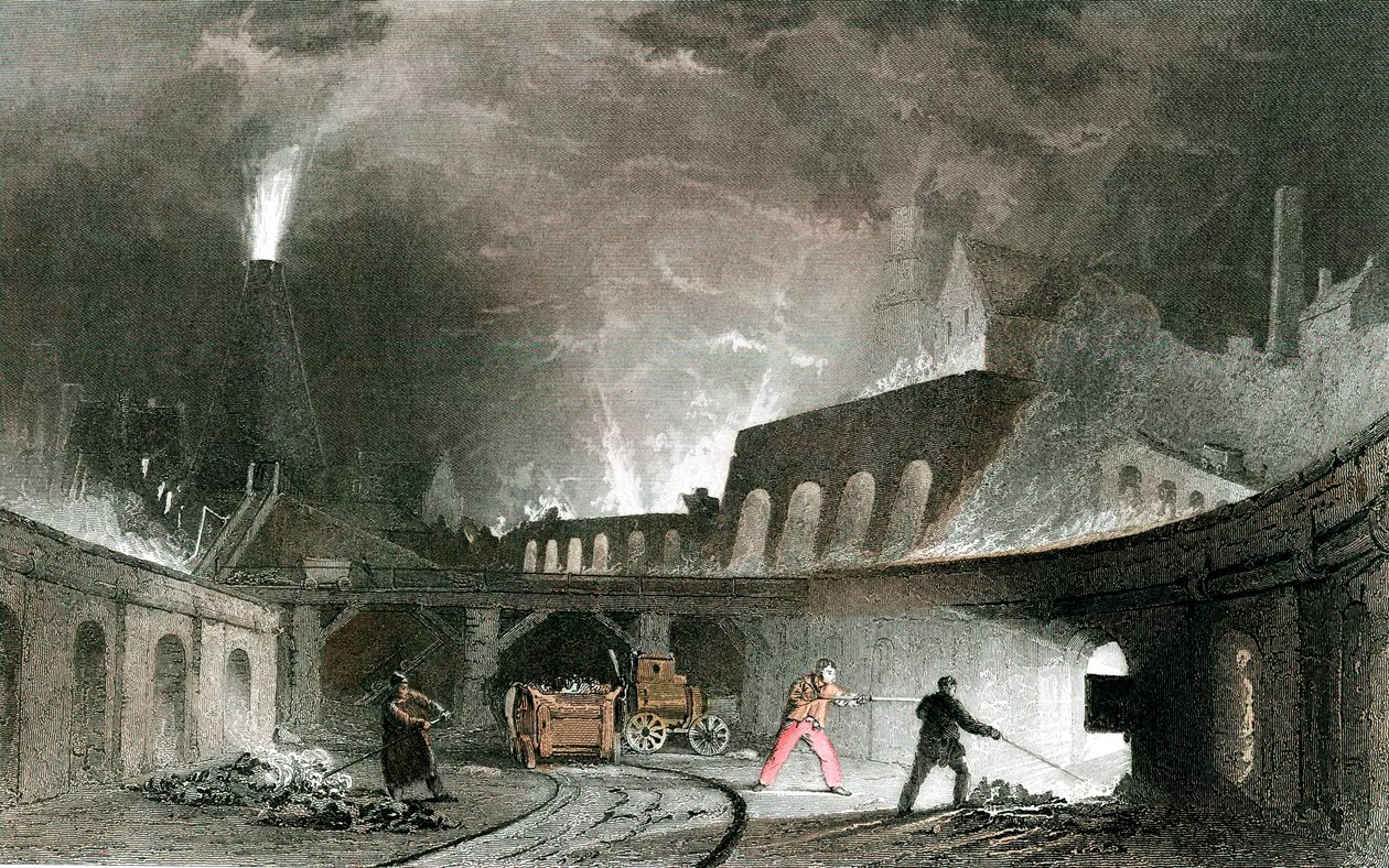 Bank pieców, Lymington Iron Works, Tyneside, Anglia, 1835 autorstwa Unbekannt