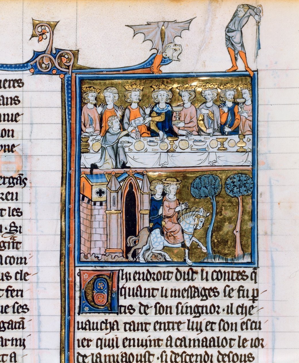 Bankiet i jeźdźcy, c1280-1290 autorstwa Unbekannt