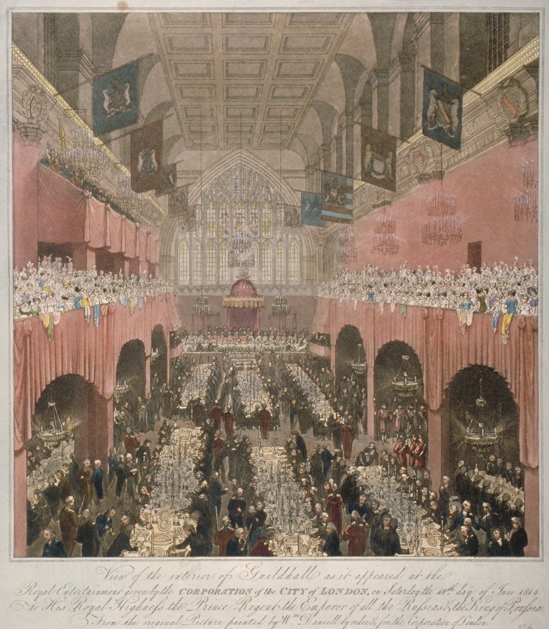 Bankiet w Guildhall, City of London, 1814 1815. autorstwa Unbekannt
