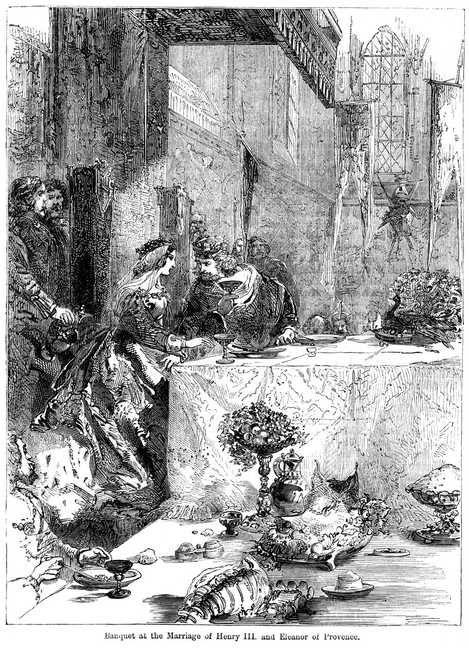 Bankiet na ślubie króla Henryka III 1207-1272 i Eleonory Prowansalskiej c1223-1291, 1236 autorstwa Unbekannt