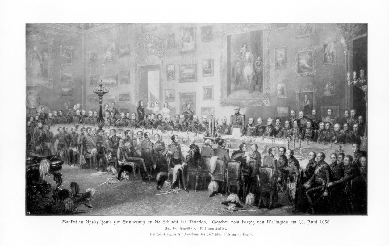 Bankiet upamiętniający zwycięstwo pod Waterloo, 1836 1900 autorstwa Unbekannt