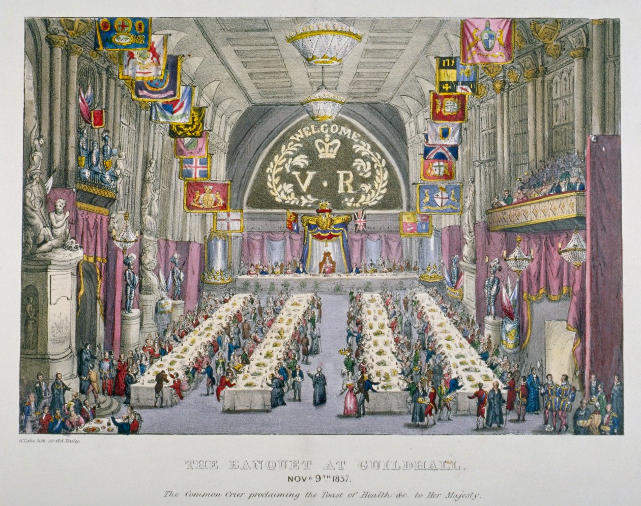 Bankiet w Guildhall na cześć królowej Wiktorii, City of London, 1837 autorstwa Unbekannt