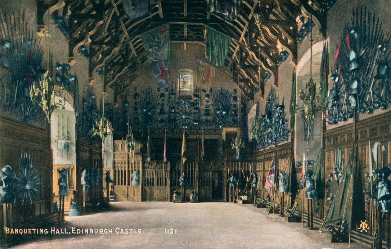 Sala Bankietowa, Zamek w Edynburgu, ok. 1930 autorstwa Unbekannt