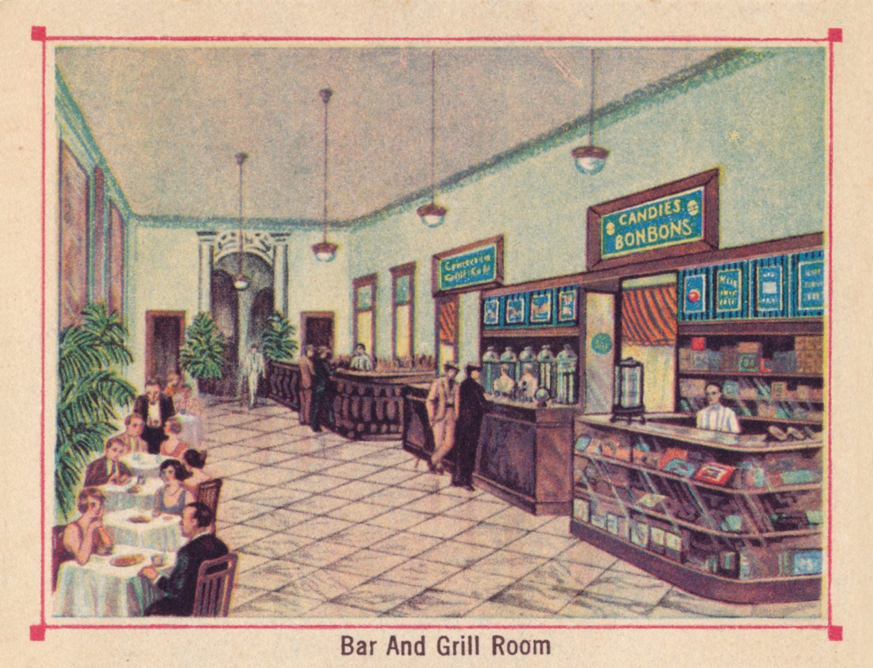 Bar i Grill Room - Hotel Florida - Hawana - Kuba, c1910 autorstwa Unbekannt
