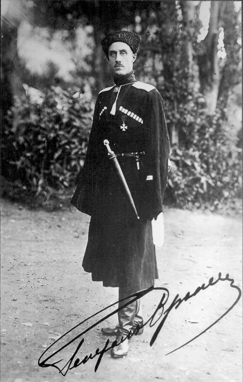 Baron Piotr Nikołajewicz Wrangel, biały generał rosyjskiej wojny domowej, 1919. autorstwa Unbekannt