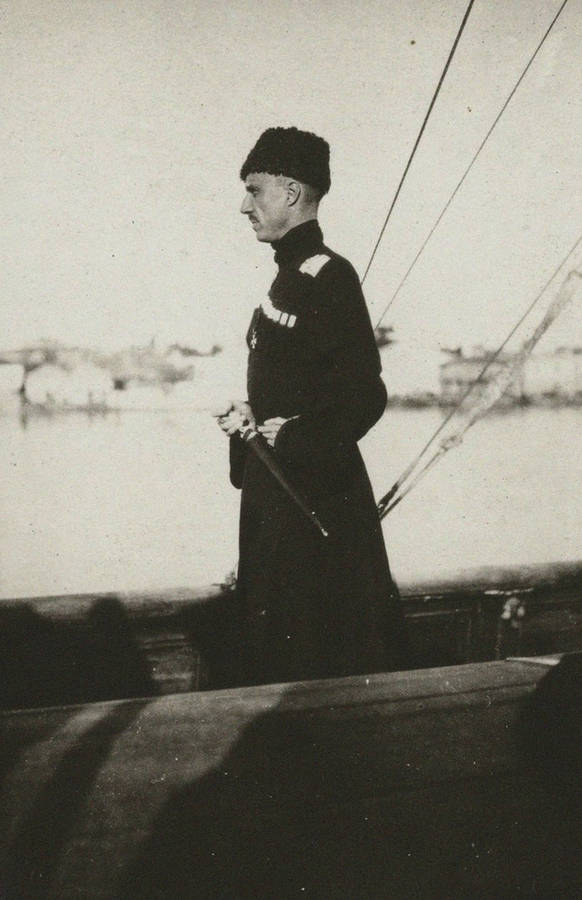 Baron Piotr Nikołajewicz Wrangel na jachcie Lucullus. Lemnos, 1921. autorstwa Unbekannt
