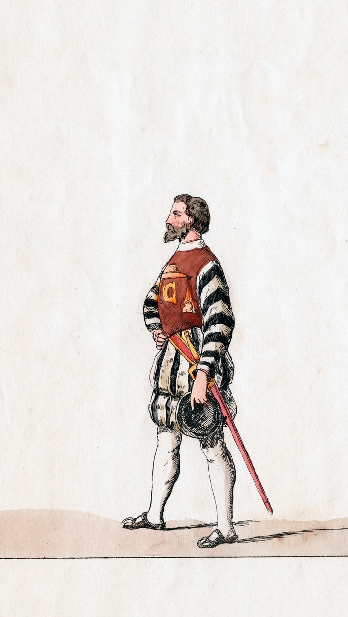 Baron, projekt kostiumu do sztuki Szekspira Henryk VIII, XIX w. autorstwa Unbekannt