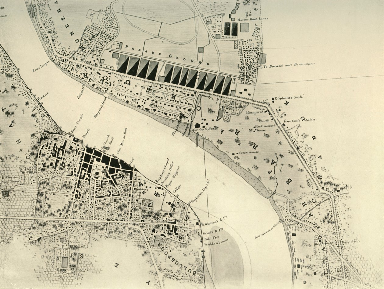 Barrackpore Park i Cantonment, 1841, 1925. autorstwa Unbekannt