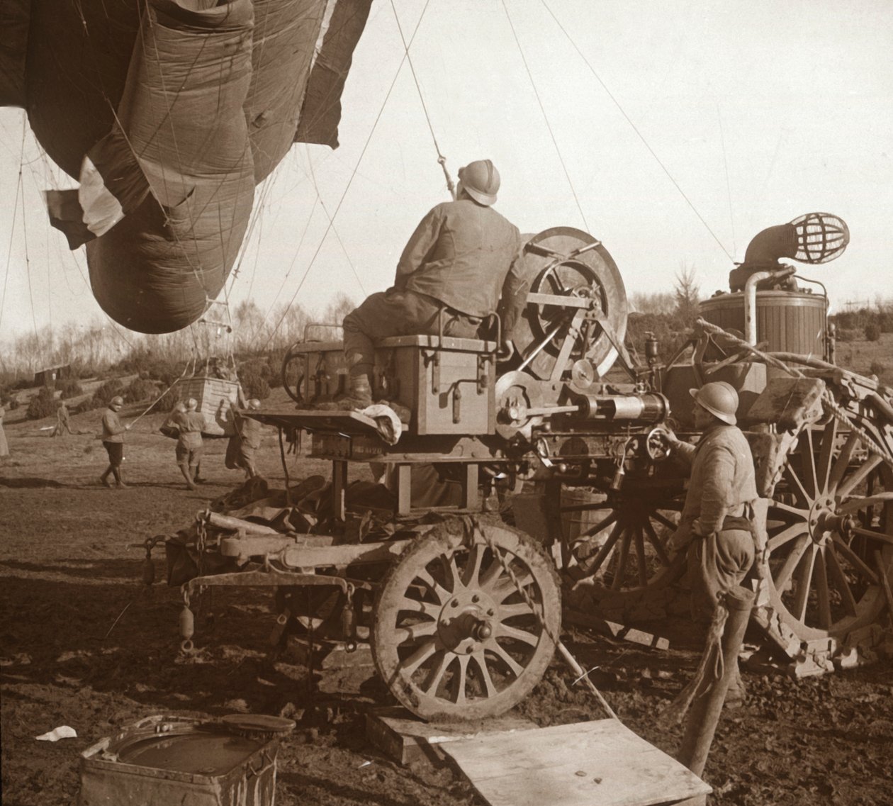 Balon zaporowy, Genicourt, północna Francja, c1914-c1918 autorstwa Unbekannt
