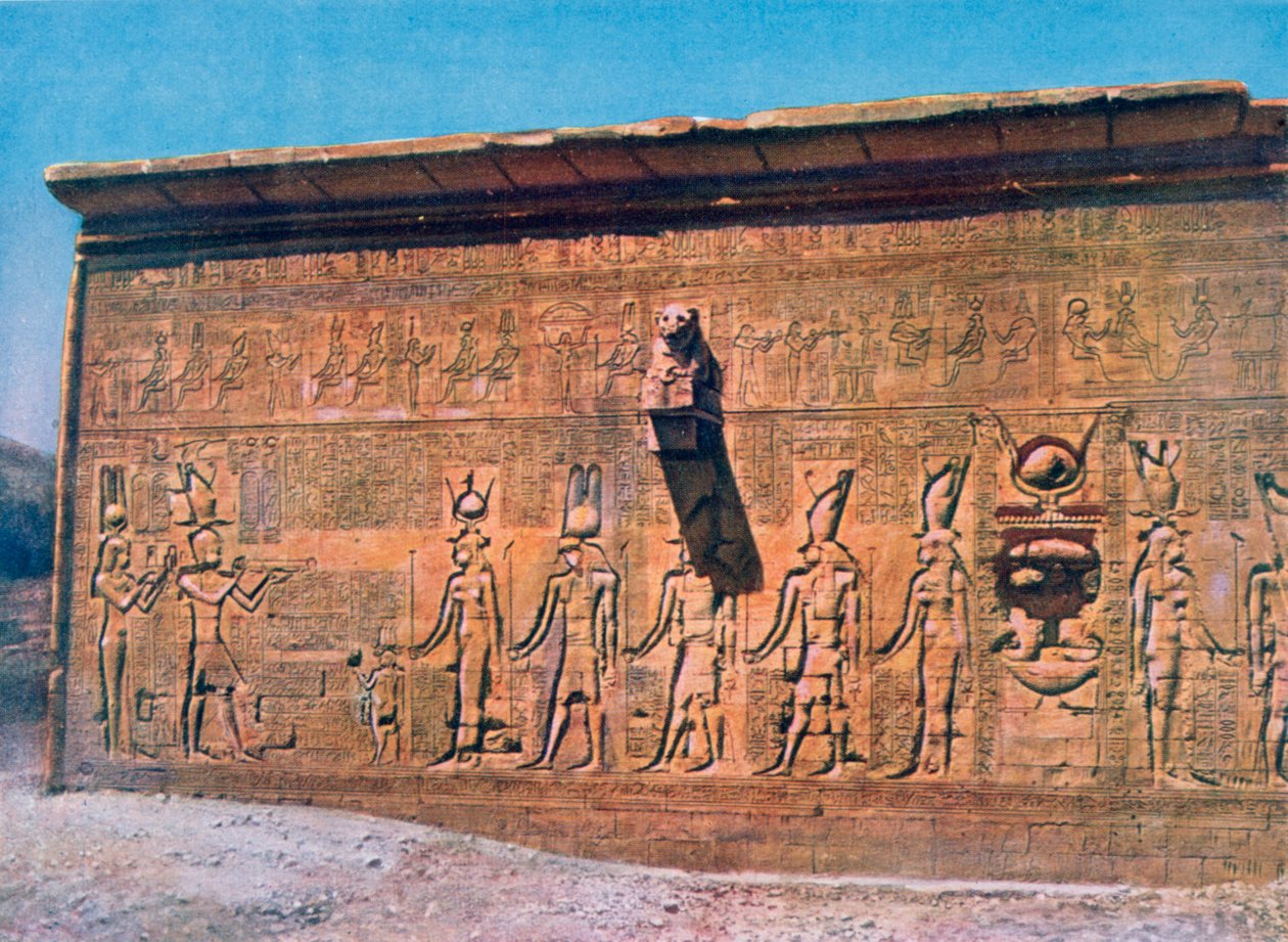 Płaskorzeźba Kleopatry, Cezariona, Świątynia Hathor, Dendara w Egipcie, XX w. autorstwa Unbekannt