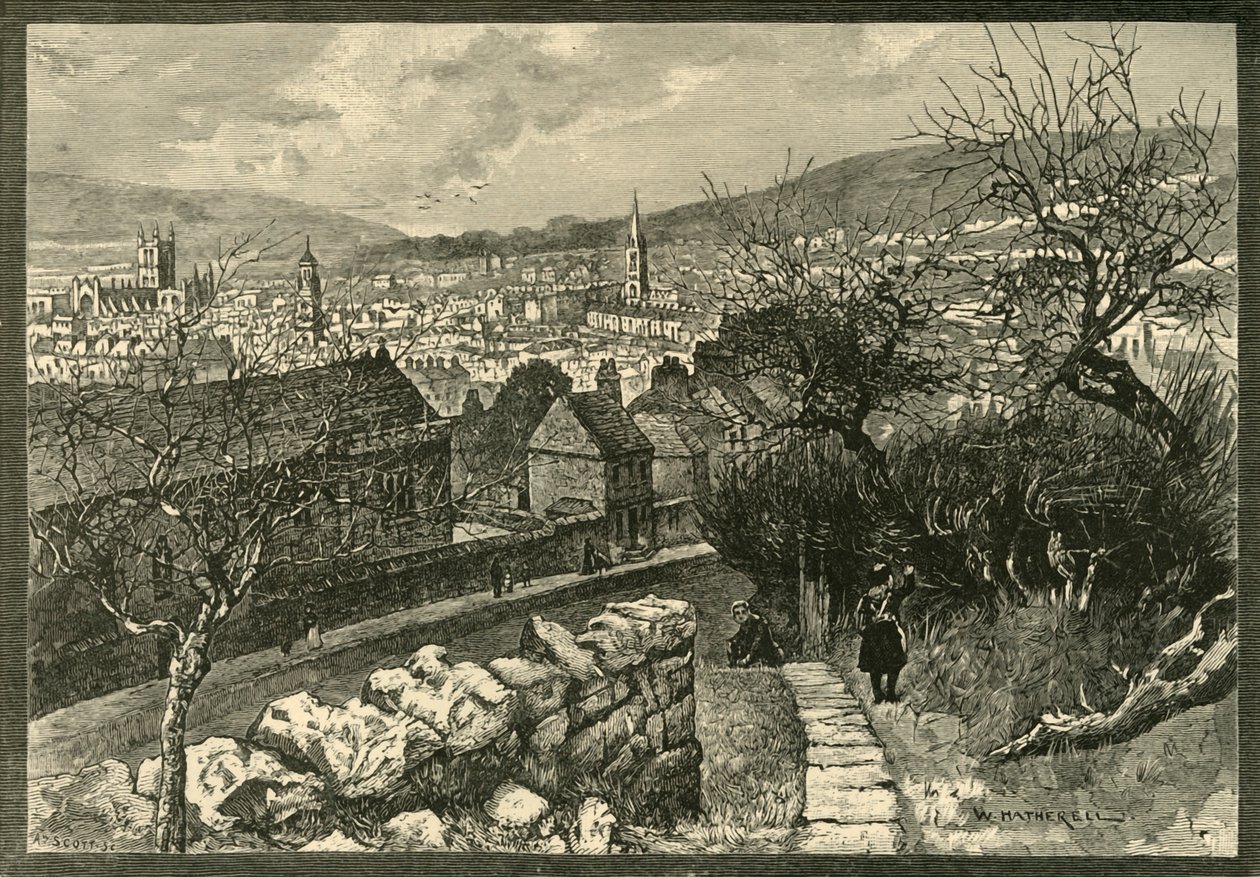 Bath, z klifu Beechen, 1898. autorstwa Unbekannt