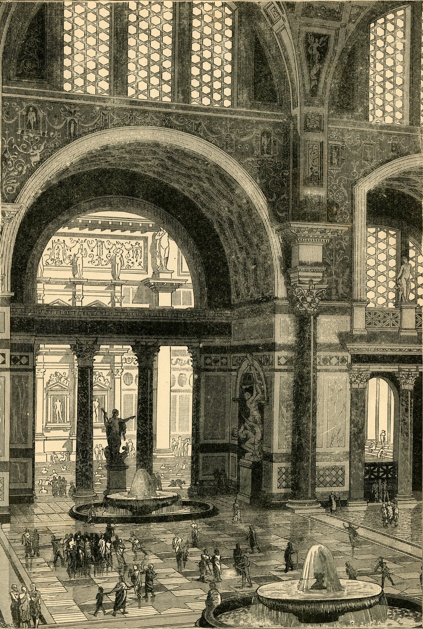Odrestaurowane łaźnie Karakalli, 1890 r. autorstwa Unbekannt