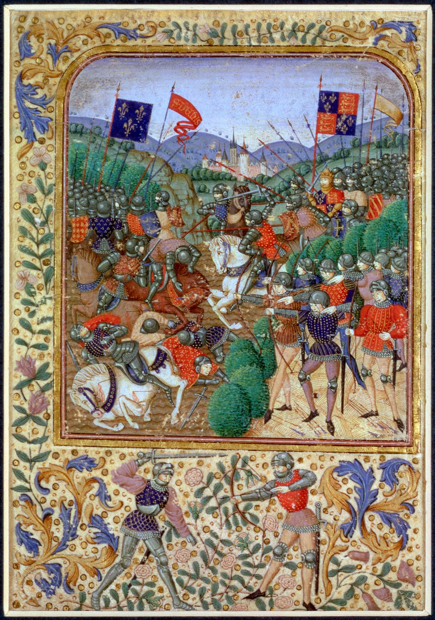 Bitwa pod Agincourt, Francja, 25 października 1415, XIX w. autorstwa Unbekannt