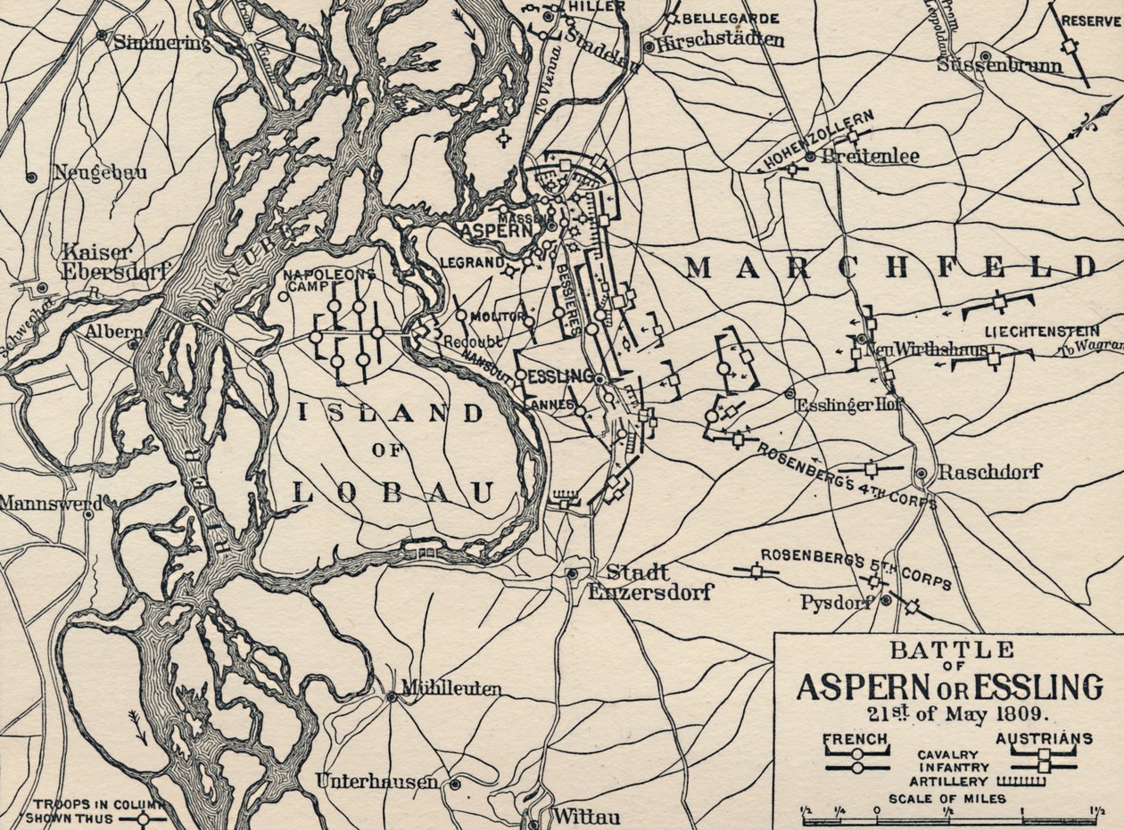 Bitwa pod Aspern lub Essling, 21 maja 1809, 1896 autorstwa Unbekannt