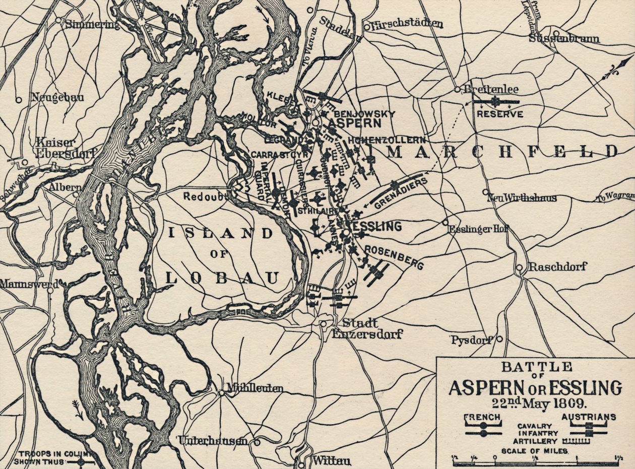 Bitwa pod Aspern lub Essling, 22 maja 1809, 1896 autorstwa Unbekannt