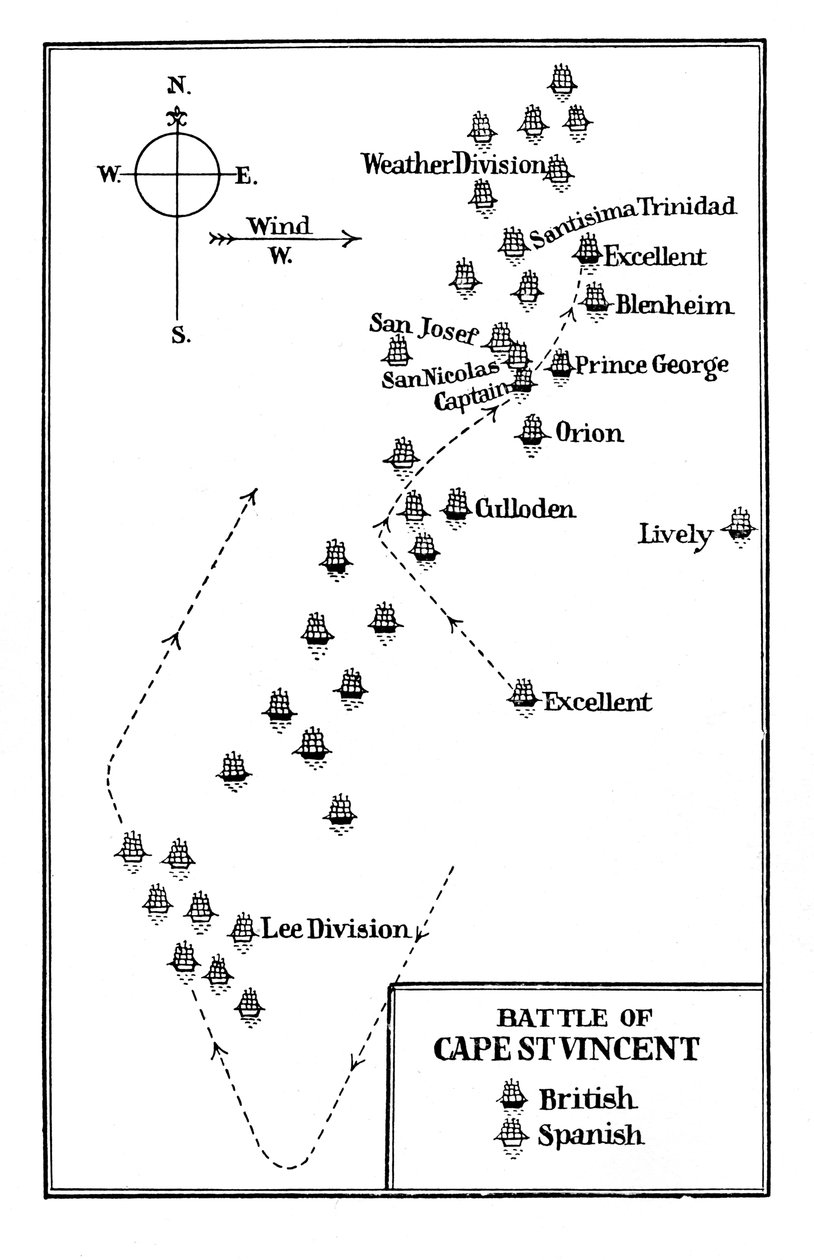 Bitwa pod Cape St Vincent, 1797 autorstwa Unbekannt
