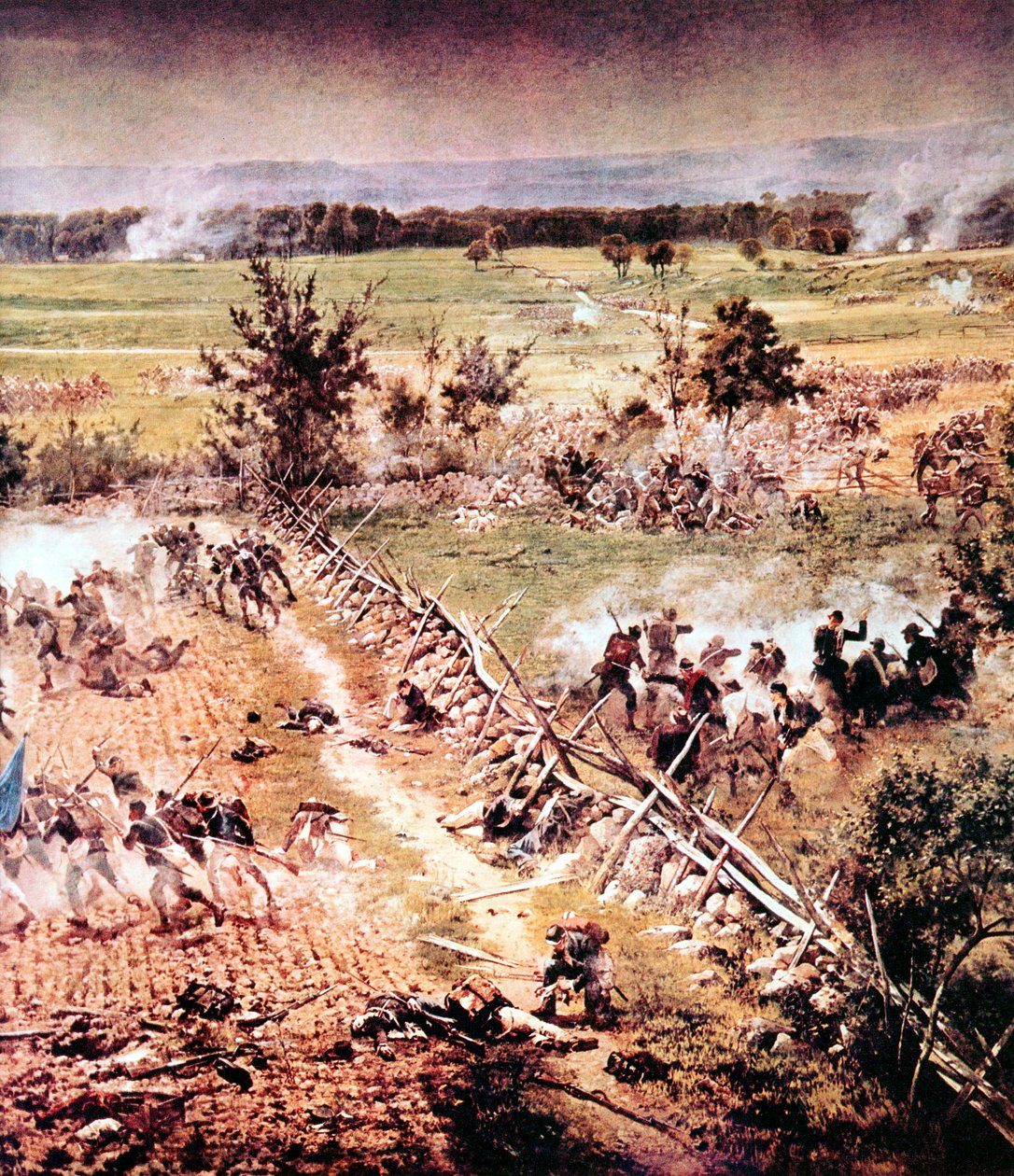 Bitwa pod Gettysburgiem, wojna secesyjna, 1-3 lipca 1863 autorstwa Unbekannt