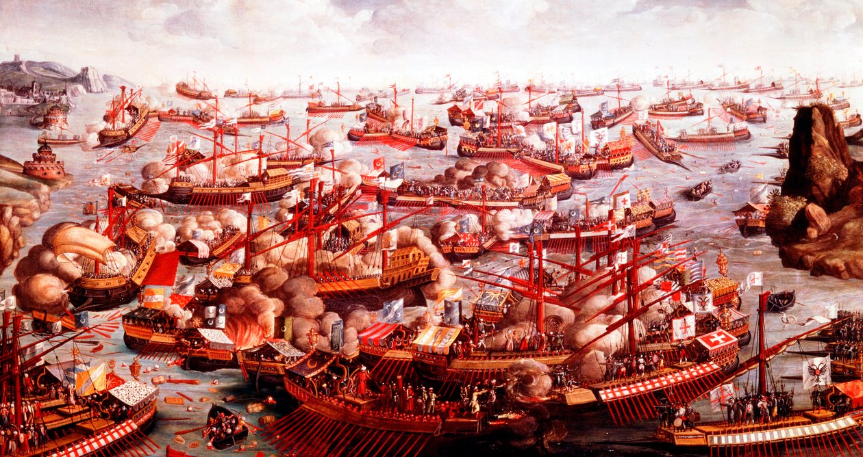 Bitwa pod Lepanto, październik 1571 autorstwa Unbekannt