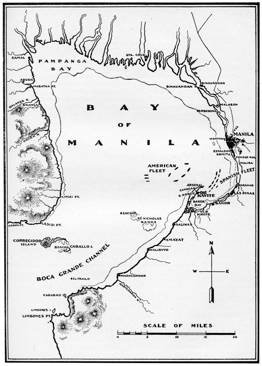 Bitwa nad Zatoką Manilską, Filipiny, wojna hiszpańsko-amerykańska, 1898 autorstwa Unbekannt