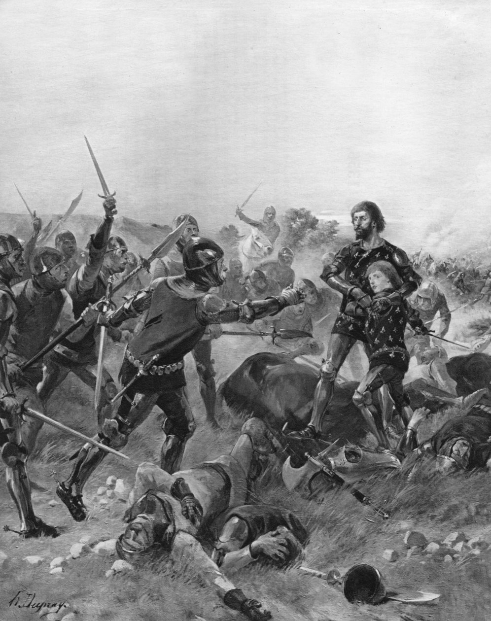 Bitwa pod Poitiers, Francja, 1356 autorstwa Unbekannt