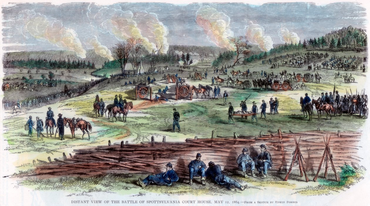 Bitwa pod Spotsylvania Court House, Wirginia, wojna secesyjna, 12 maja 1864 r autorstwa Unbekannt