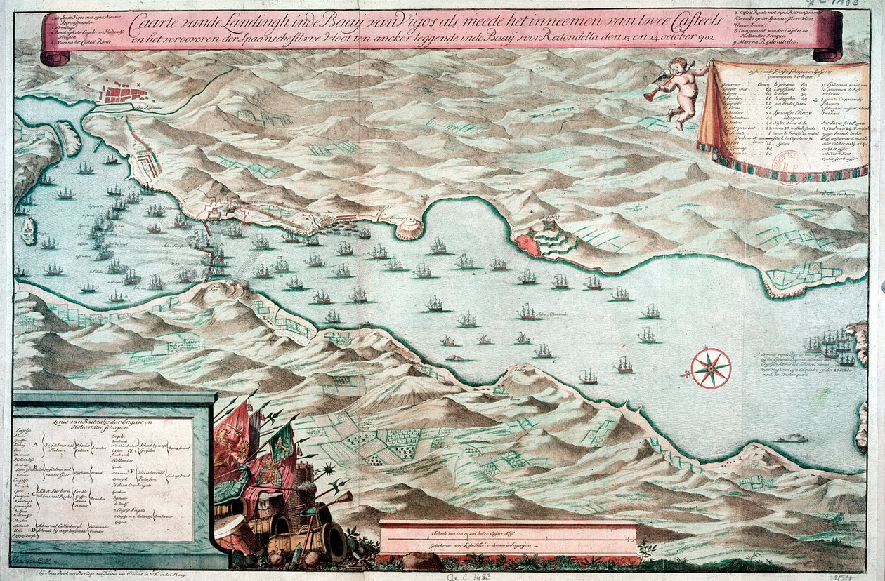 Bitwa pod Vigo Bay, Hiszpania, 12 października 1702 r. autorstwa Unbekannt