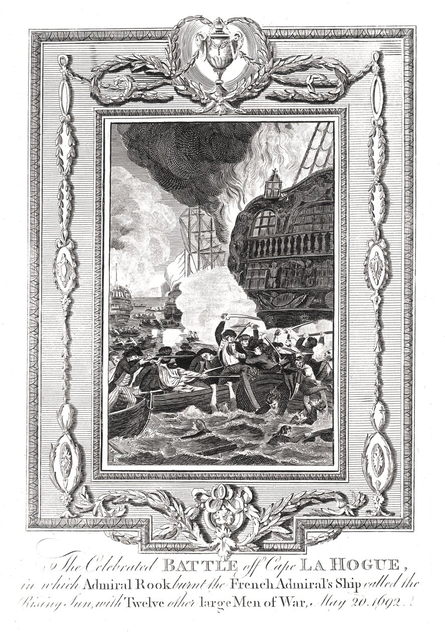 Bitwa przy Cape LaHogue, 1692 autorstwa Unbekannt
