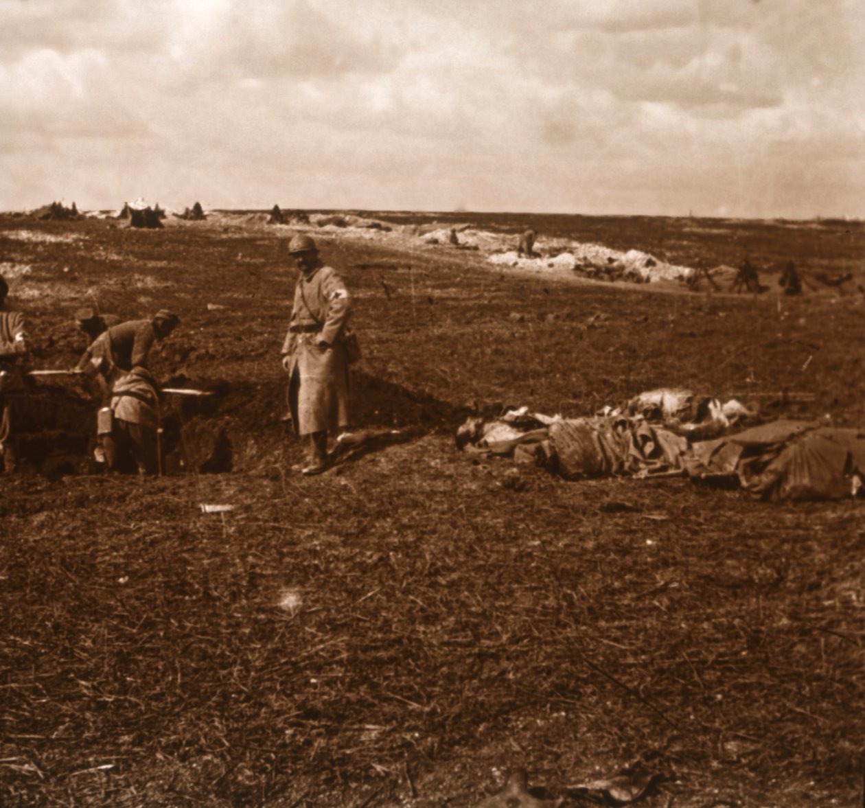 Obóz na polu bitwy, Lihons, północna Francja, c1914-c1918 autorstwa Unbekannt