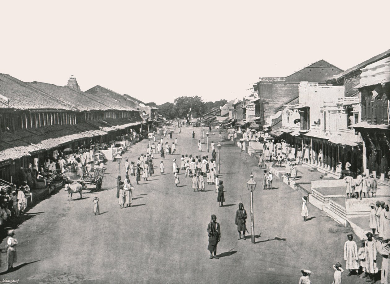 Scena bazarowa, dzielnica rodzinna, Kalkuta, Indie, 1895. autorstwa Unbekannt