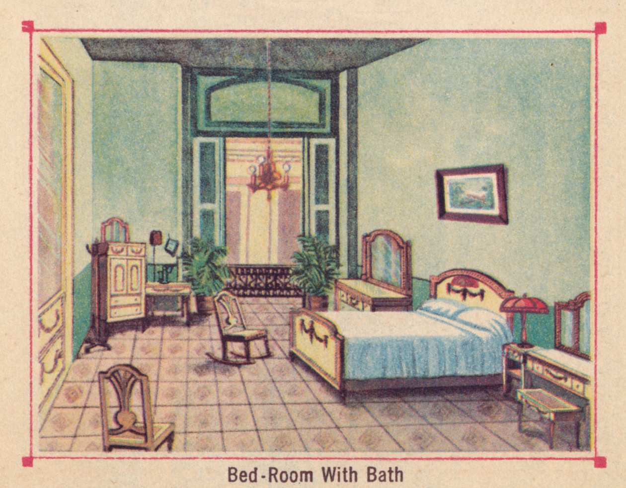 Sypialnia Z Łazienką - Hotel Florida - Hawana - Kuba, c1910 autorstwa Unbekannt