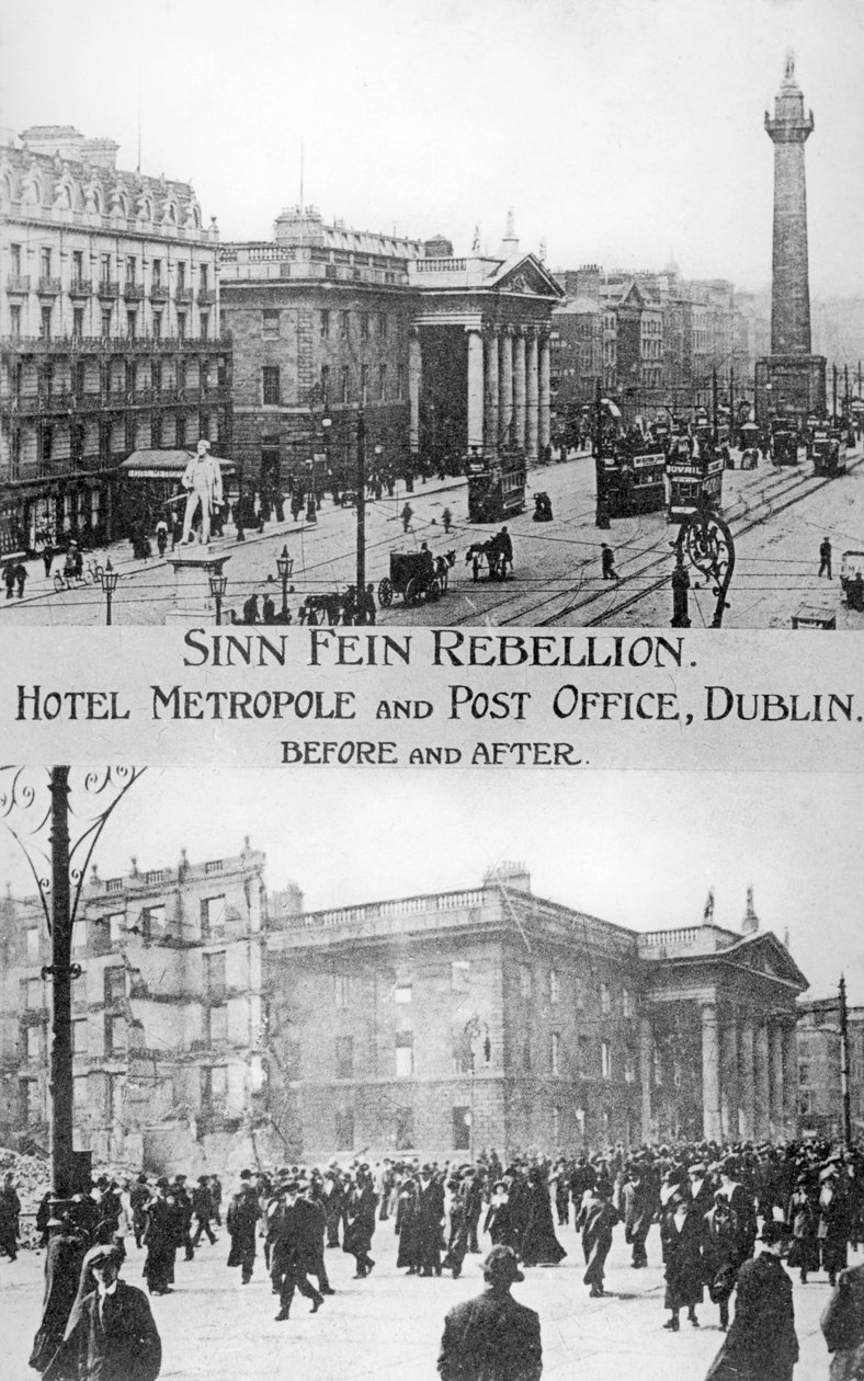 Przed i po powstaniu antyangielsko-irlandzkim, Dublin, maj 1916 r autorstwa Unbekannt