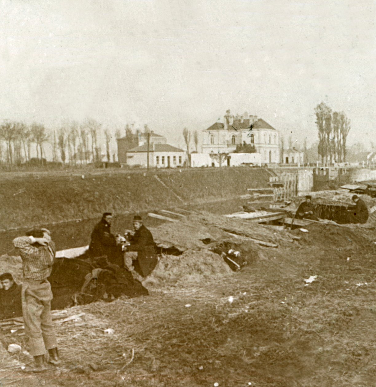 Belgijski punkt widokowy, Yser, Flandria, Belgia, c1914-c1918 autorstwa Unbekannt