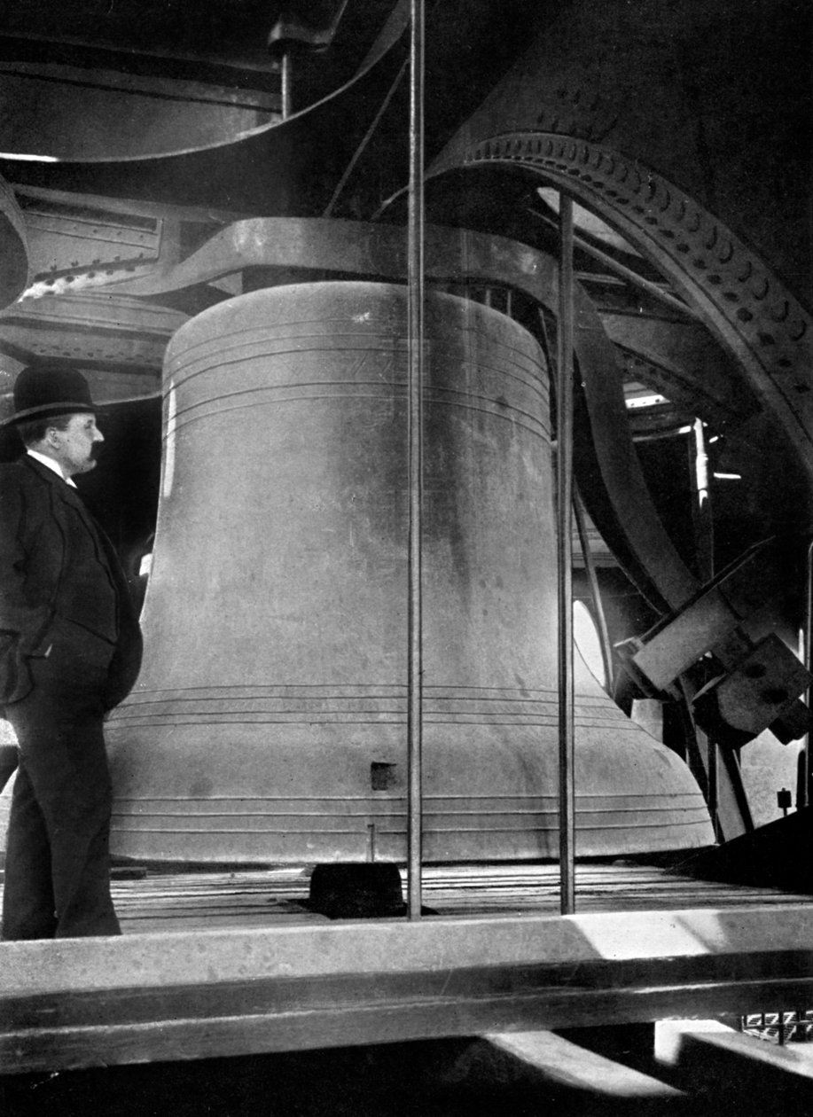 Dzwon w wieży Big Ben, Pałac Westminsterski, Londyn, c1905 autorstwa Unbekannt
