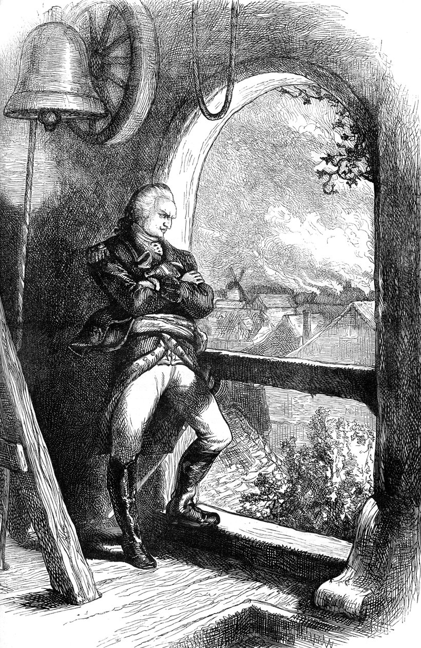 Benedict Arnold oglądający zniszczenie Nowego Londynu, 1781 c1880 autorstwa Unbekannt