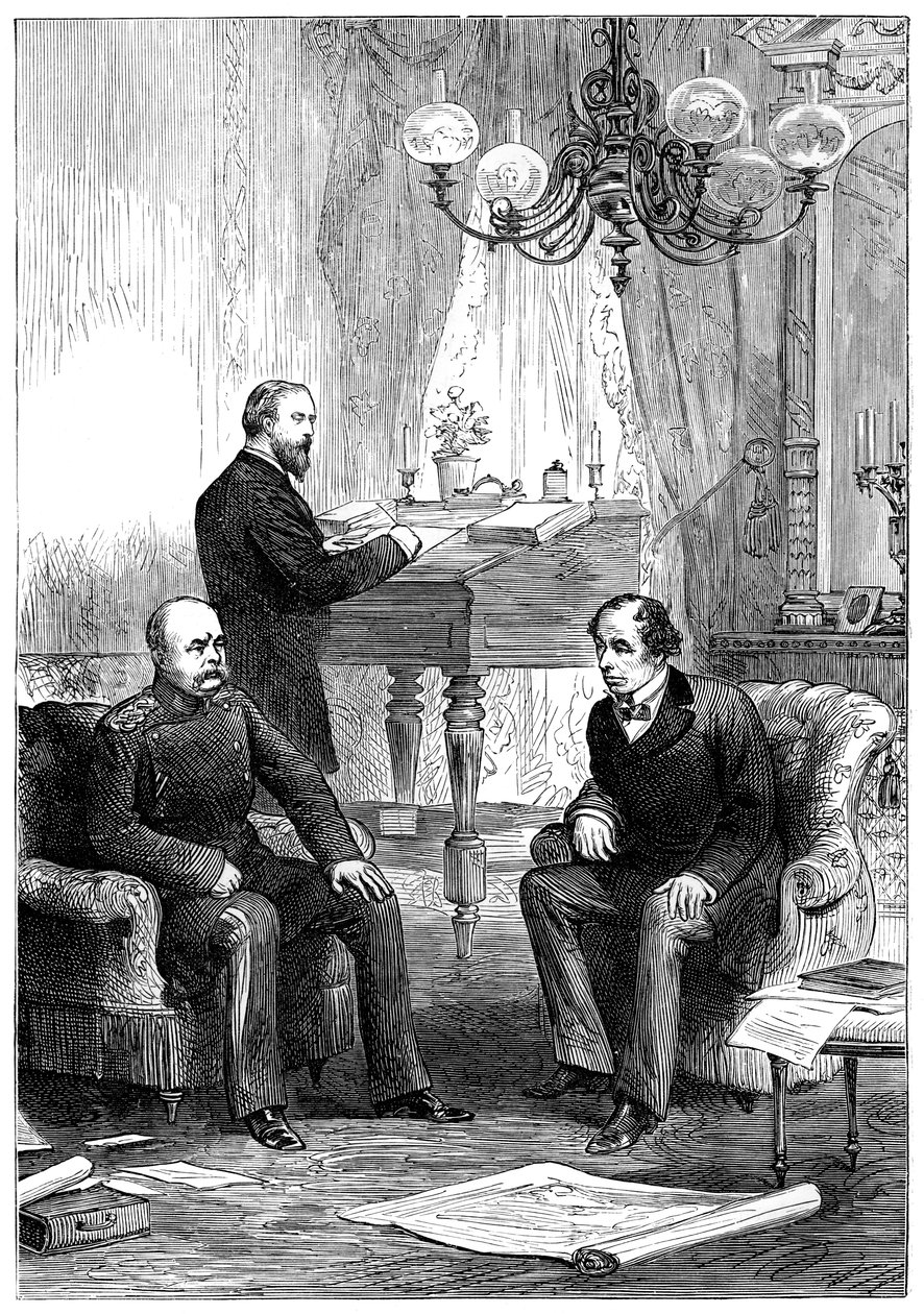 Benjamin Disraeli 1804-1881 spotkanie z Otto von Bismarckiem 1815-1898, Berlin, 1878 autorstwa Unbekannt