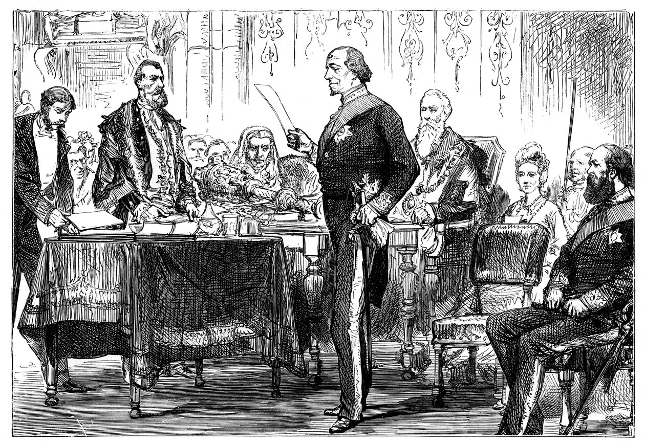 Benjamin Disraeli 1808-1881 otrzymujący wolność miasta Londyn, 1878 autorstwa Unbekannt