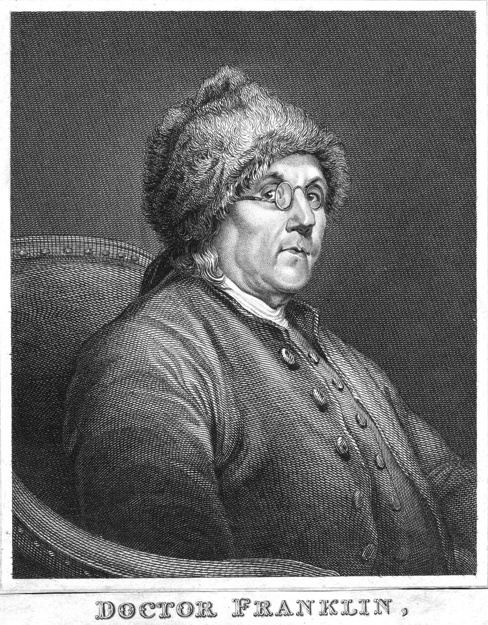 Benjamin Franklin, amerykański naukowiec, wynalazca i mąż stanu, koniec XVIII wieku autorstwa Unbekannt