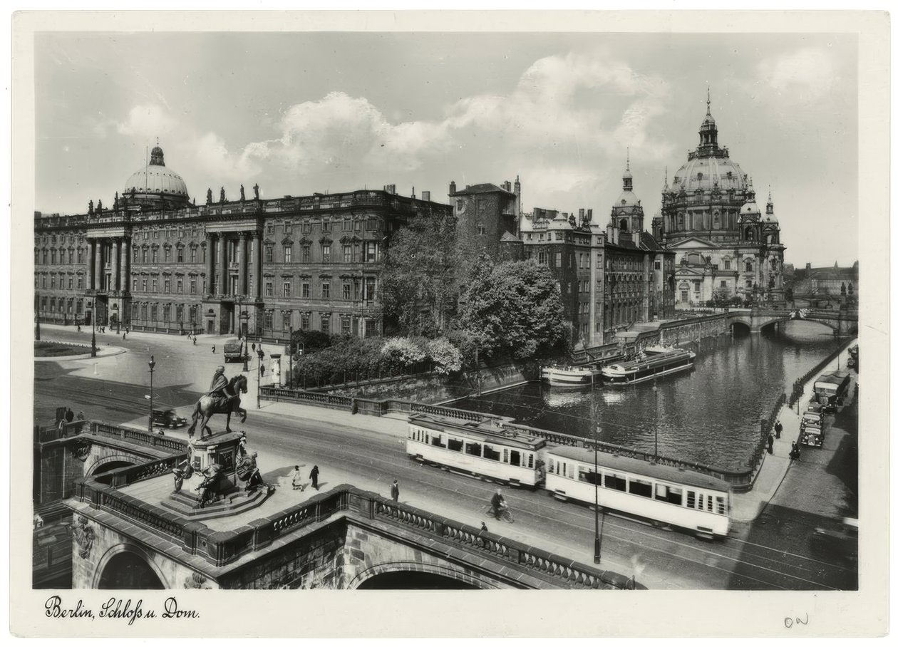 Berlin, pałac miejski z Kurfürstenbrücke i katedrą / pocztówka fotograficzna ok. 1937/38 autorstwa Unbekannt