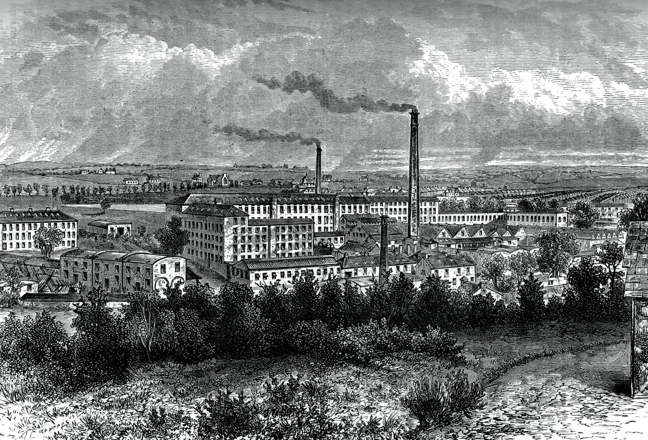 Bessbrook Mills i wieś, hrabstwo Armagh, Irlandia, c1880 autorstwa Unbekannt