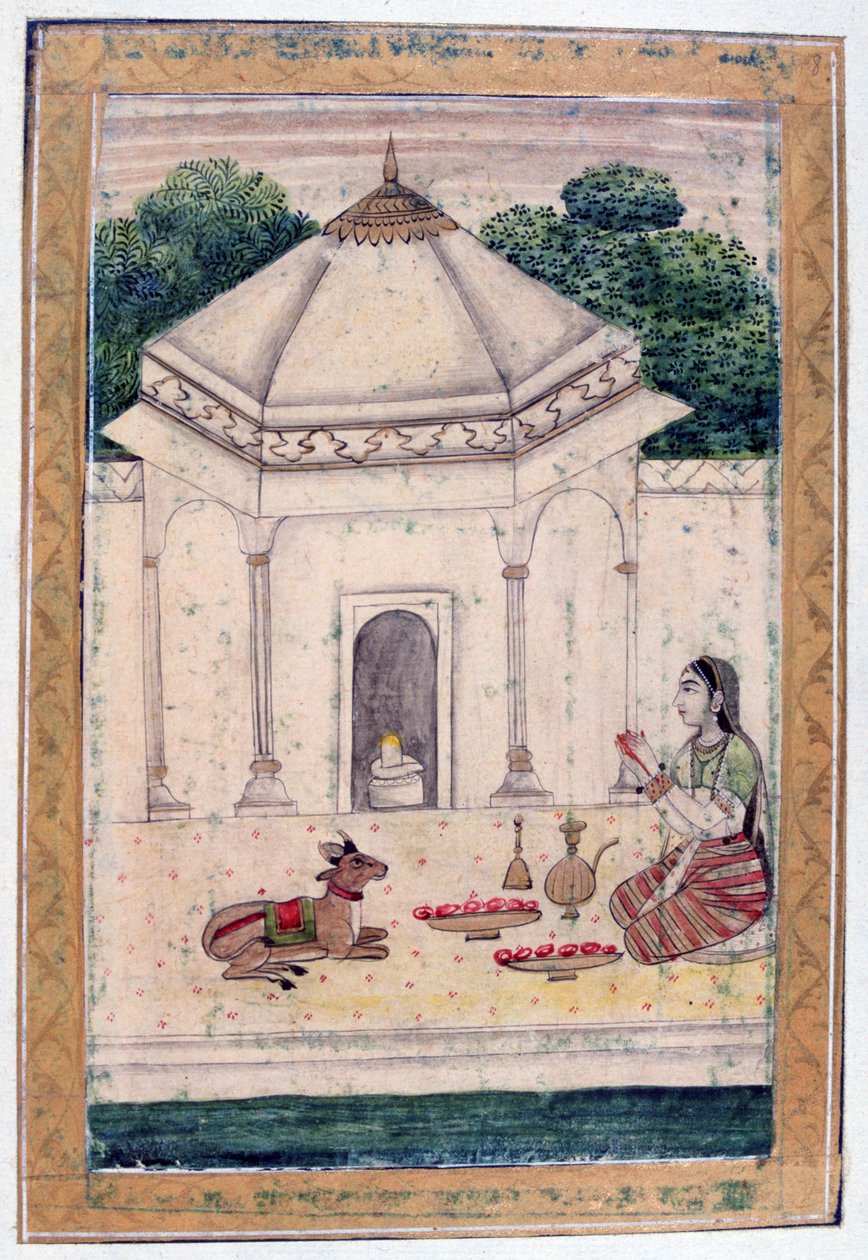 Bhairavi Ragini, Ragamala Album, Szkoła Radżastanu, XIX w. autorstwa Unbekannt