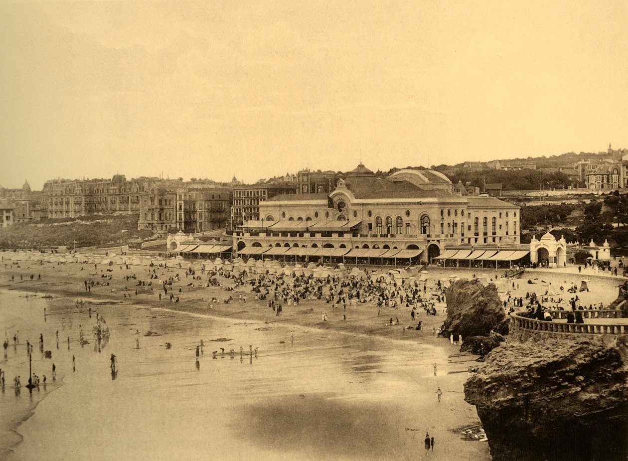 Biarritz - Miejskie kasyno i Grande Plage, ok. 1930. autorstwa Unbekannt