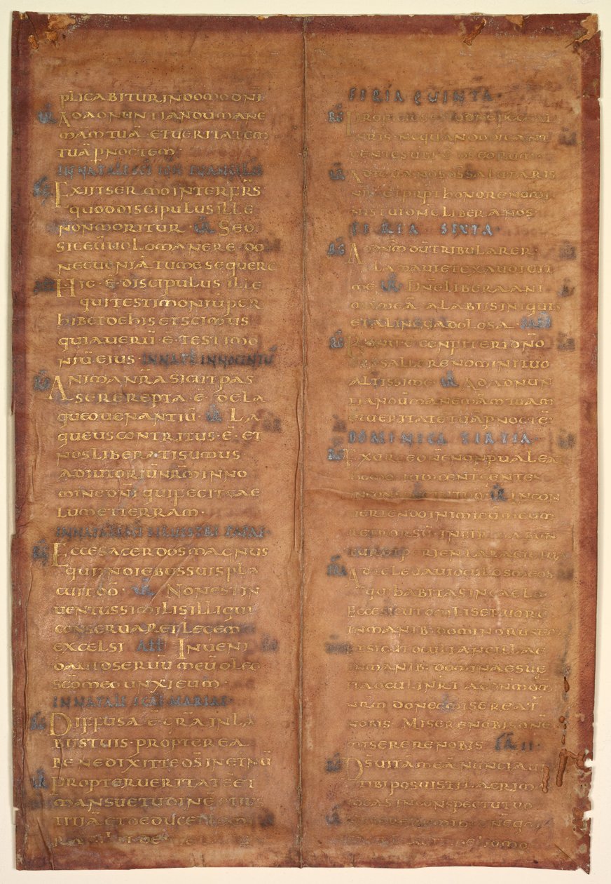 Bifolium wycięte z graduału karolińskiego, c. 830-860. autorstwa Unbekannt