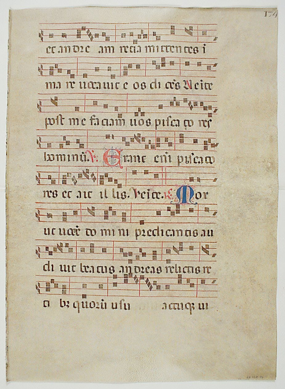 Bifolium z antyfonarza, włoski, XIV w. . autorstwa Unbekannt
