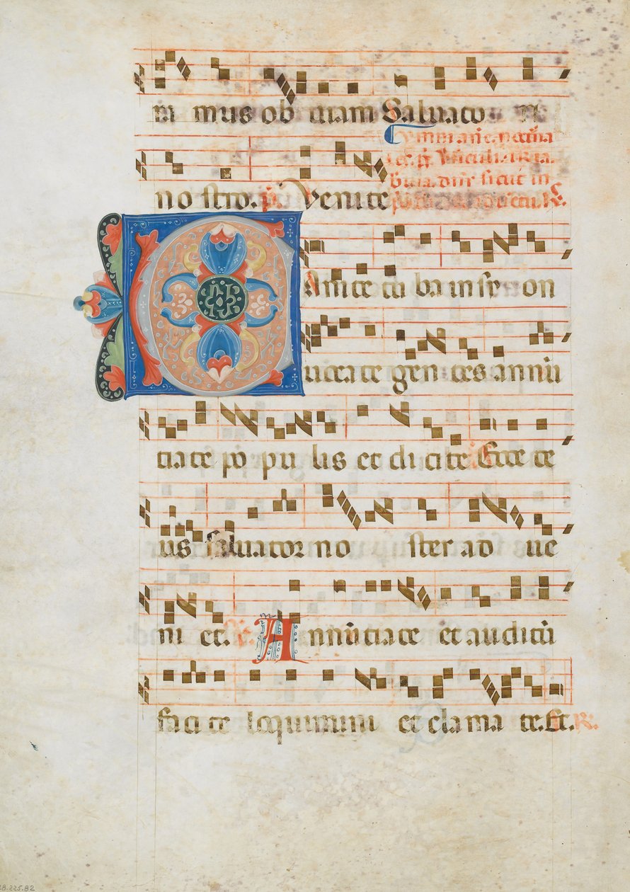 Bifolium z inicjałem C, z antyfonarza, włoski, ca. 1320. autorstwa Unbekannt