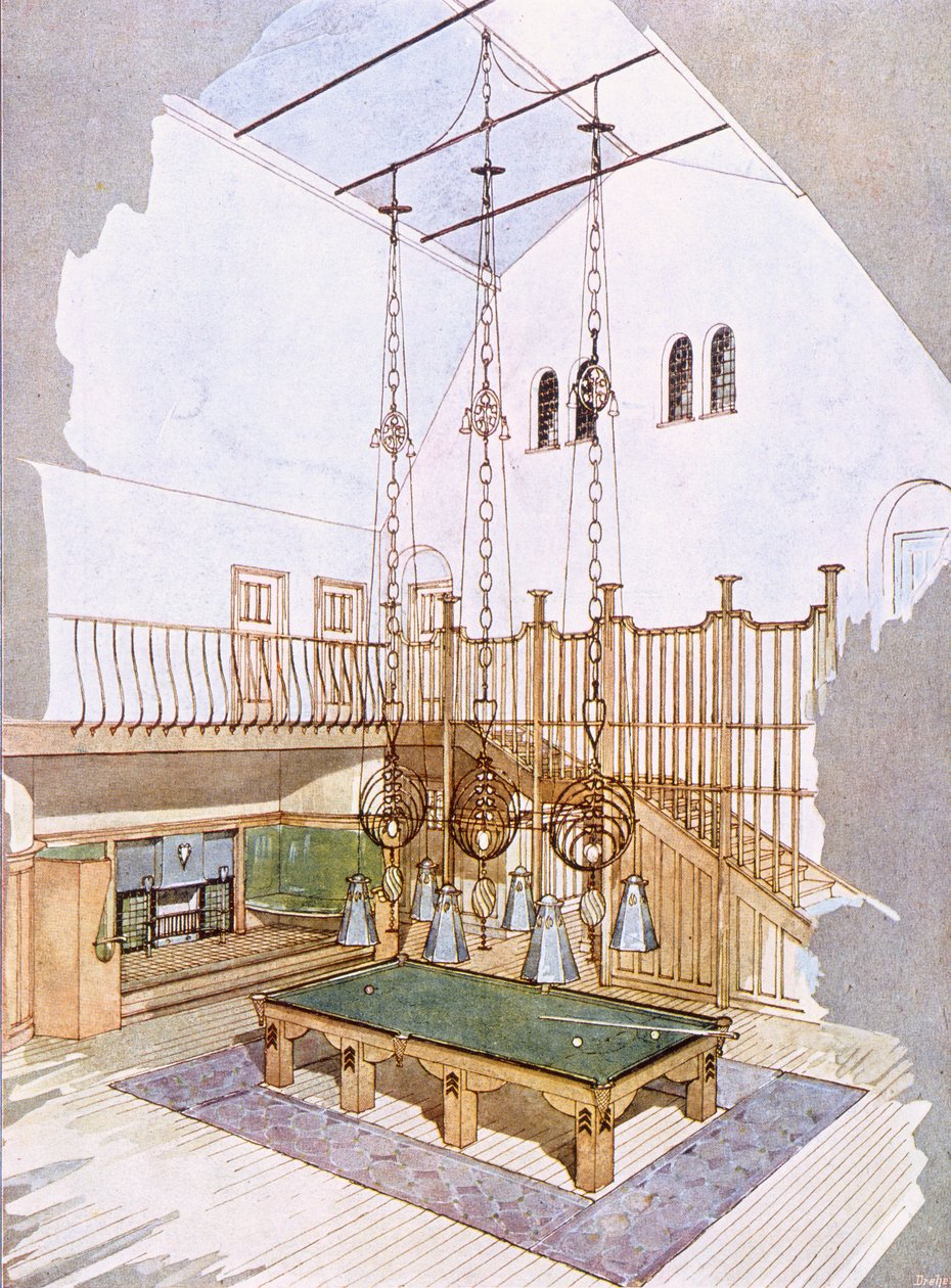 Sala bilardowa, zaprojektowana przez George