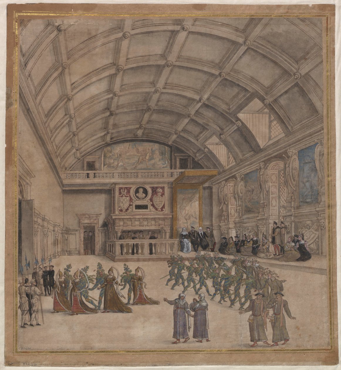 Pałac Binche podczas uroczystości w sierpniu 1549, 1549. autorstwa Unbekannt